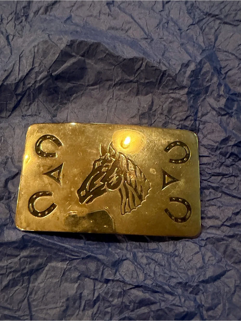 Vintage Chambers Western Horse Head Belt Buckle